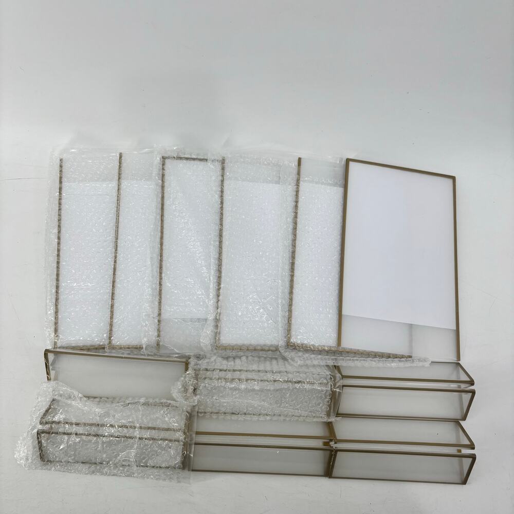 Display Acrylic 5x7 Sign Holder Lot of 6 Gold Trim Pictures Wedding - Picture 12 of 13